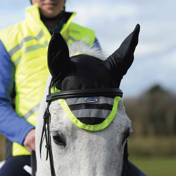 The Weatherbeeta Reflective Ear Bonnet in Yellow#Yellow