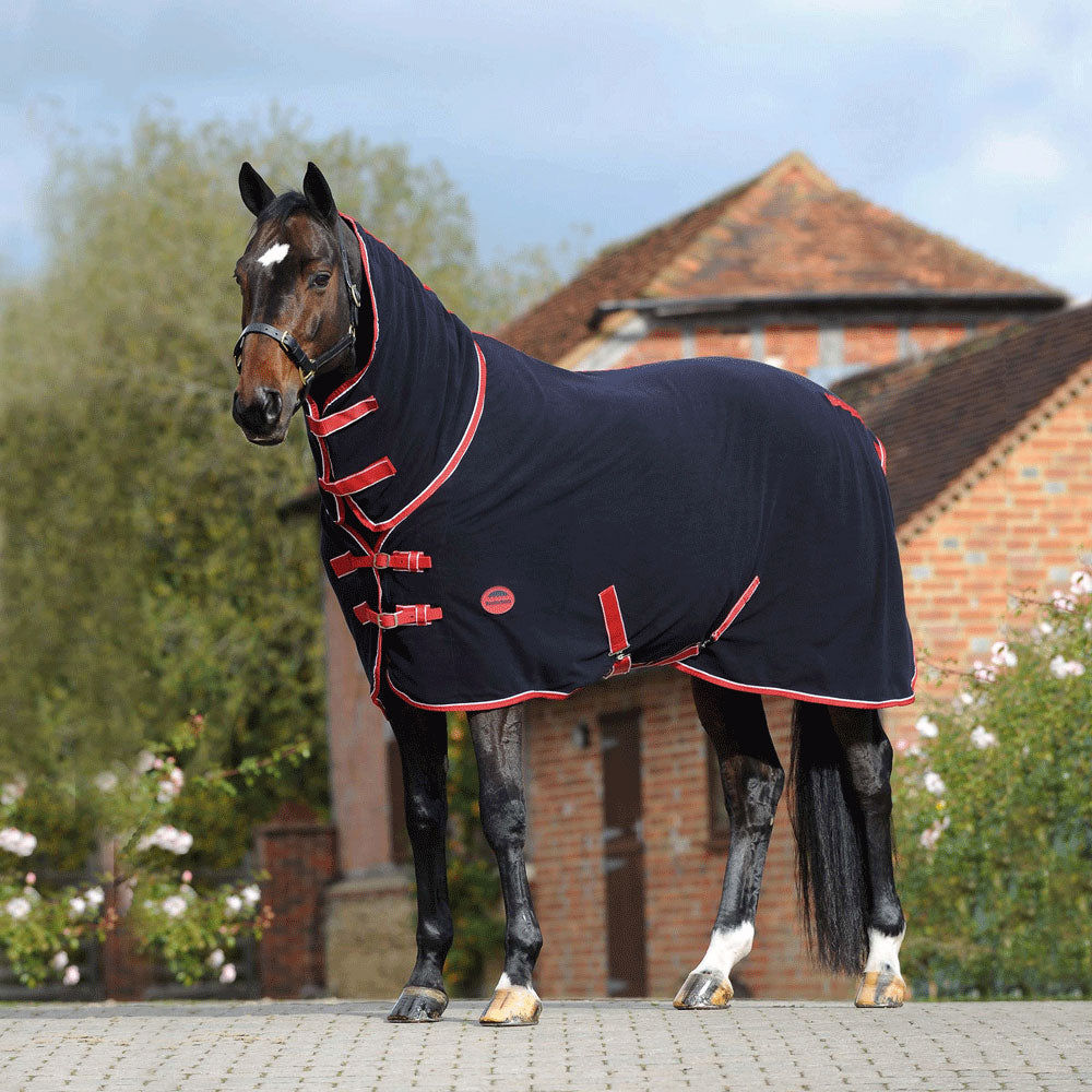 The Weatherbeeta Combo Neck Fleece Cooler in Navy#Navy