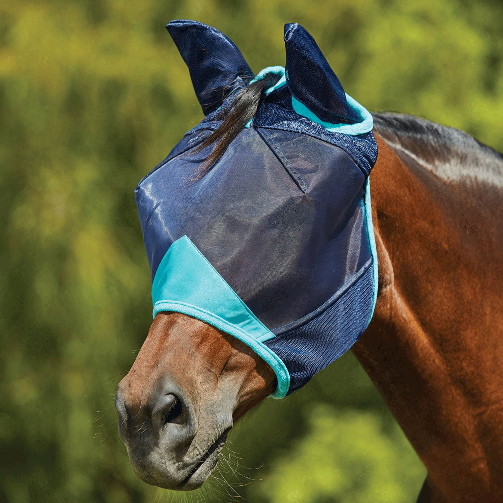 Weatherbeeta Comfitec Deluxe Fine Mesh Mask With Ears#Navy