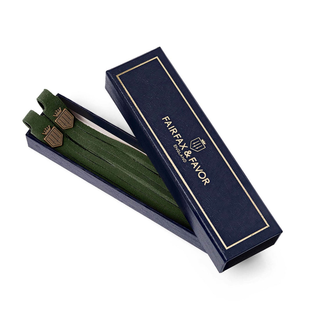 The Fairfax & Favor Ladies Suede Tassels in Forest Green#Forest Green