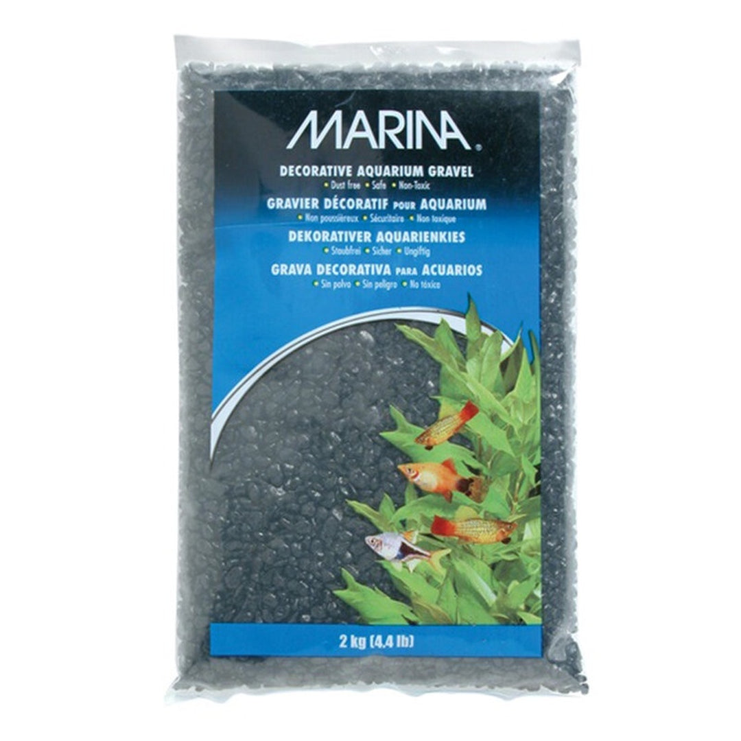 The Marina Decorative Gravel for Fish Tanks in Black#Black