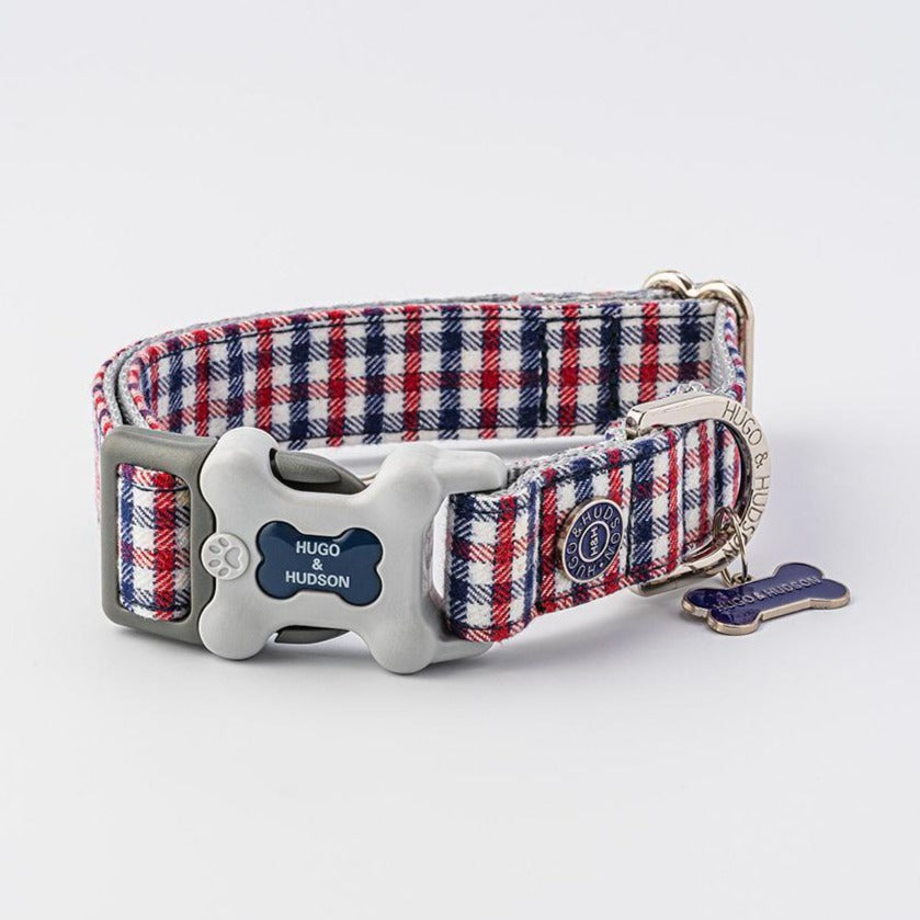 The Hugo & Hudson Printed Dog Collar in Navy Print#Navy Print