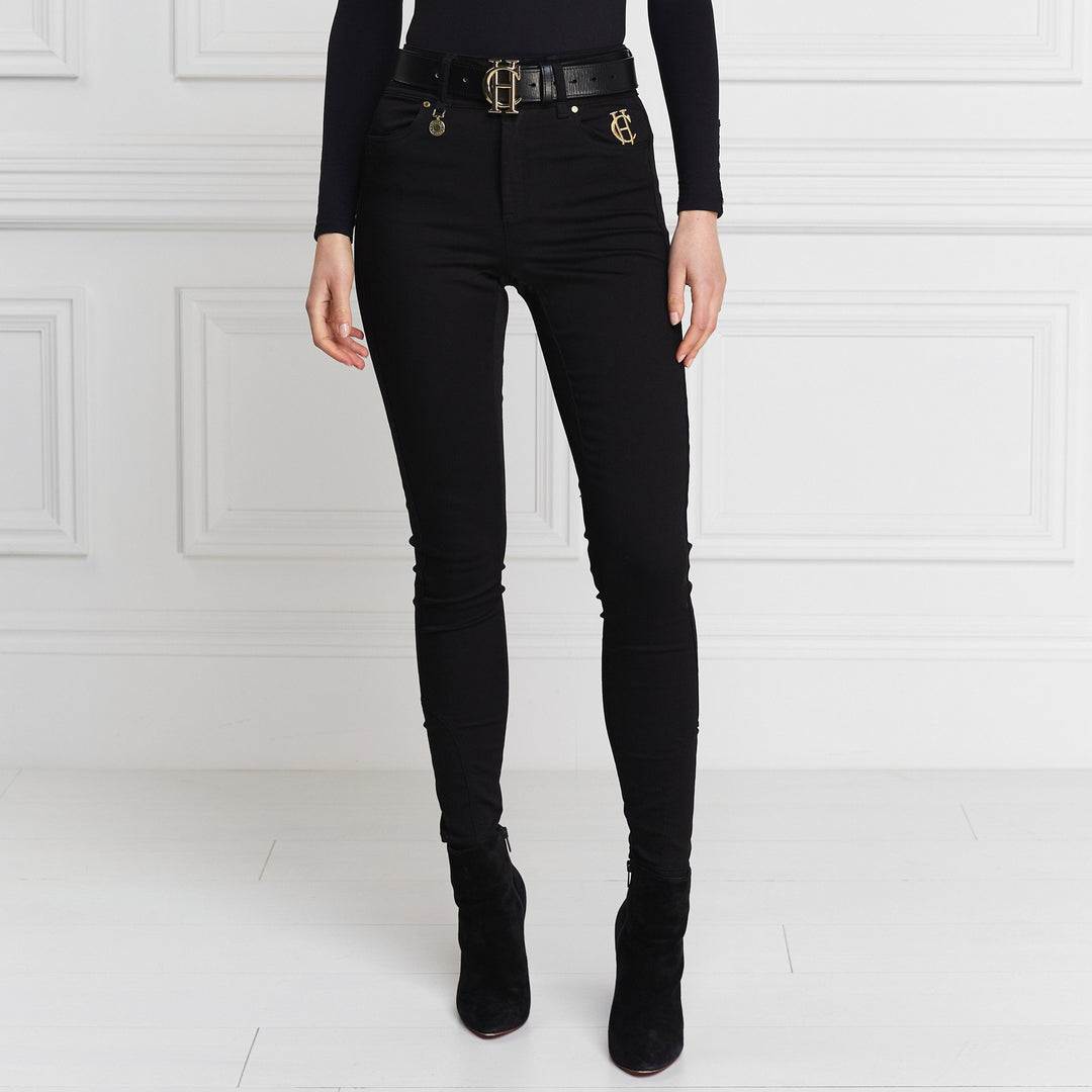 The Holland Cooper Ladies Jodhpur Jeans in Black#Black