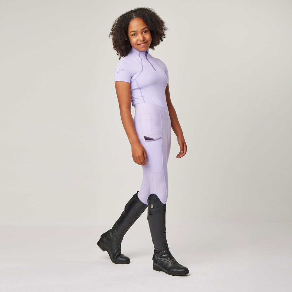 The LeMieux Young Rider Short Sleeve Baselayer in Wisteria#Wisteria
