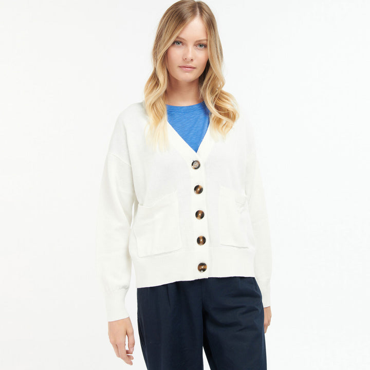 The Barbour Ladies Wishaw Cardigan in Cream#Cream