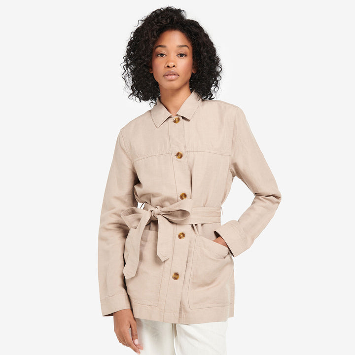 The Barbour Ladies Greta Overshirt in Tan#Tan