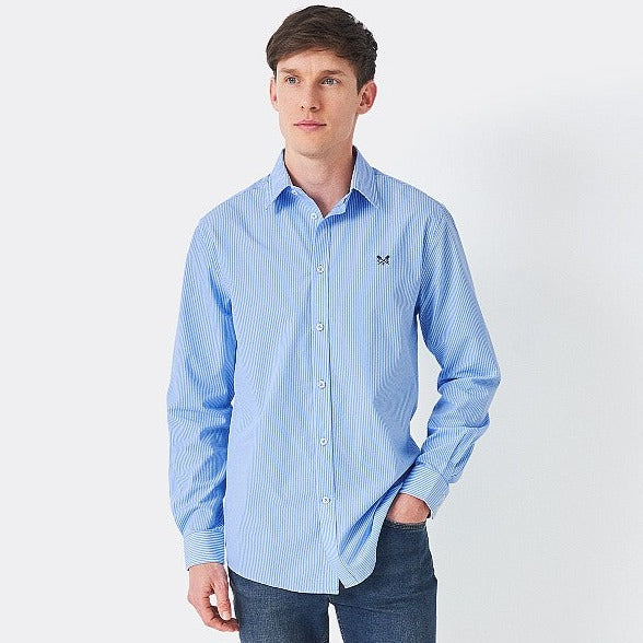 The Crew Men's Classic Micro Stripe Shirt in Light Blue#Light Blue