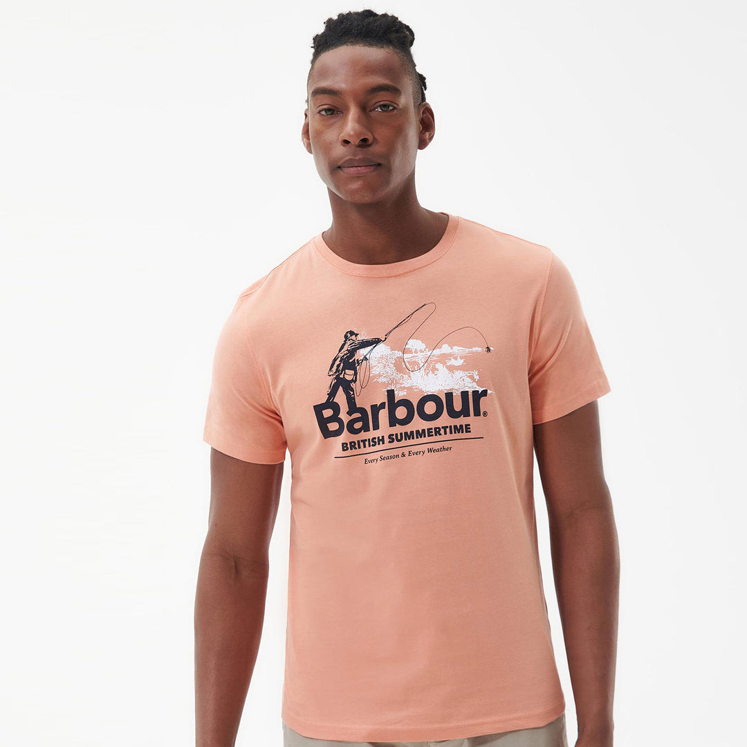 The Barbour Mens Cast Tee in Orange#Orange