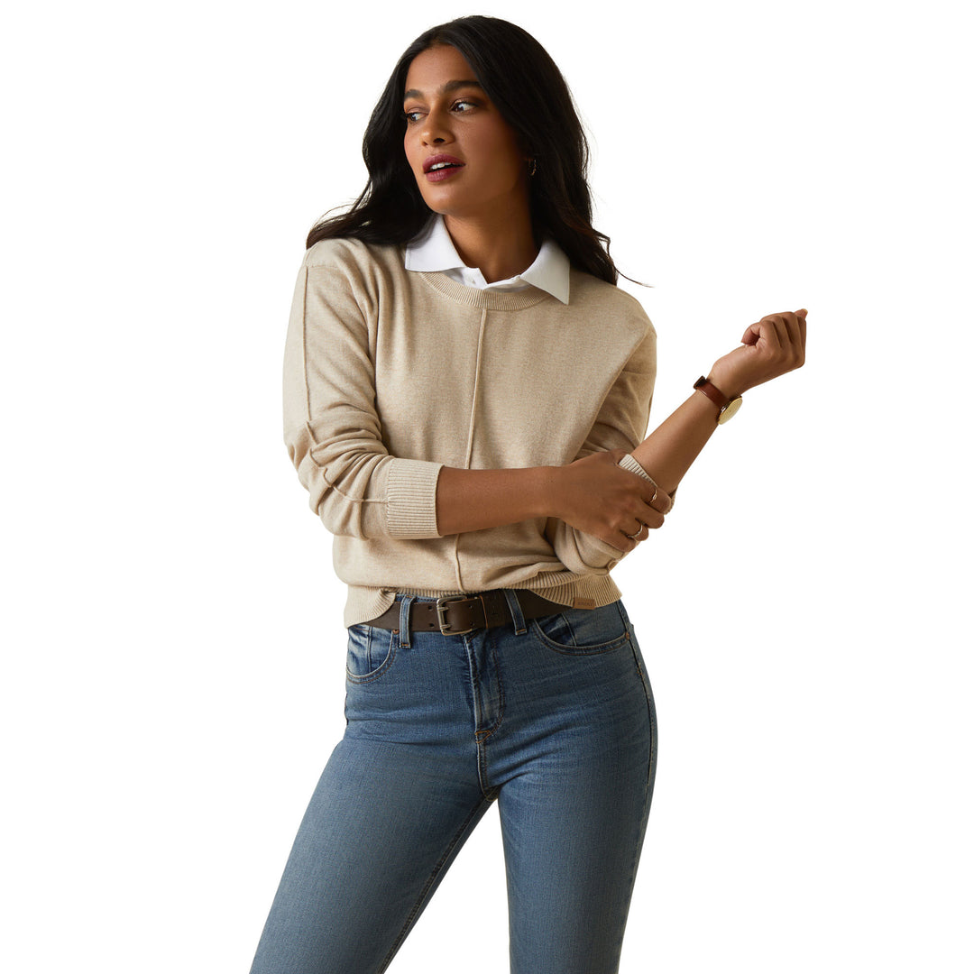 The Ariat Ladies Peninsula Sweater in Beige#Beige