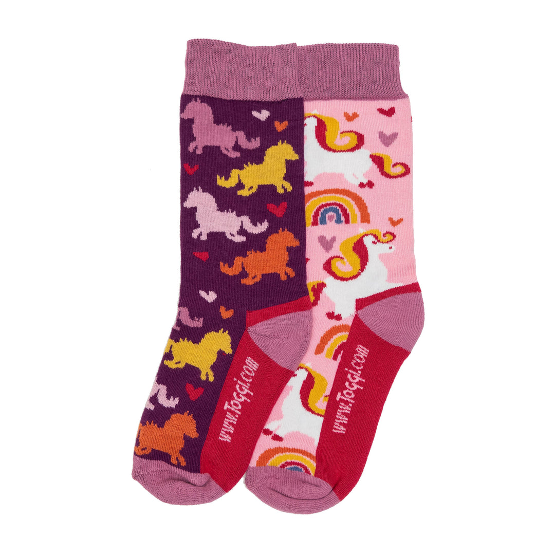 The Toggi Girls Pretty Unicorn Socks in Pink#Pink