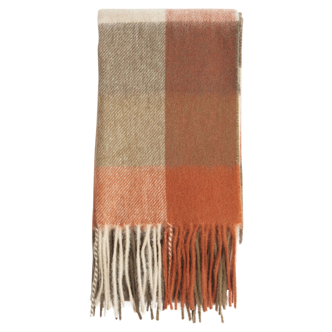 The Barbour Large Tattersall Scarf in Orange#Orange
