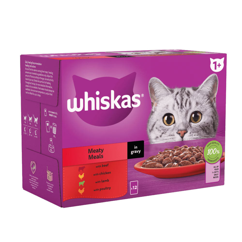 Whiskas Pouch 1+ Meaty Meals In Gravy 80x85g 80x85g