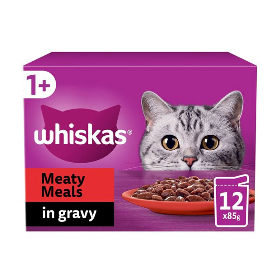 Whiskas Pouch 1+ Meaty Meals In Gravy 12x85g 85g