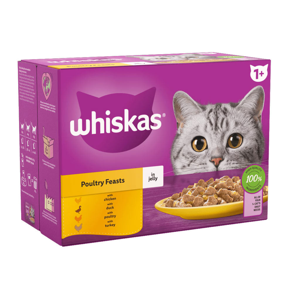 Whiskas Pouch 1+ Poultry Feasts In Jelly 80x85g 80x85g