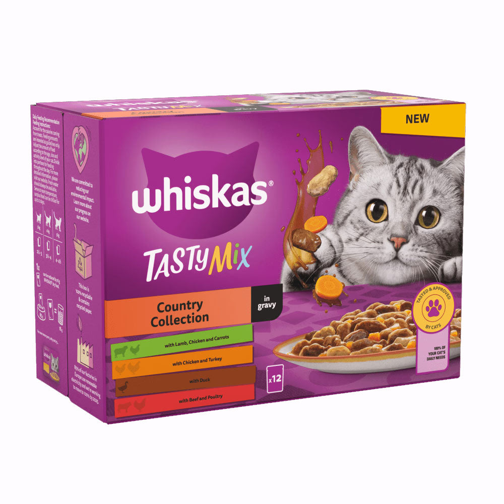 Whiskas Pouch 1+ Tasty Mix Country Collection In Gravy 12x85g 85g