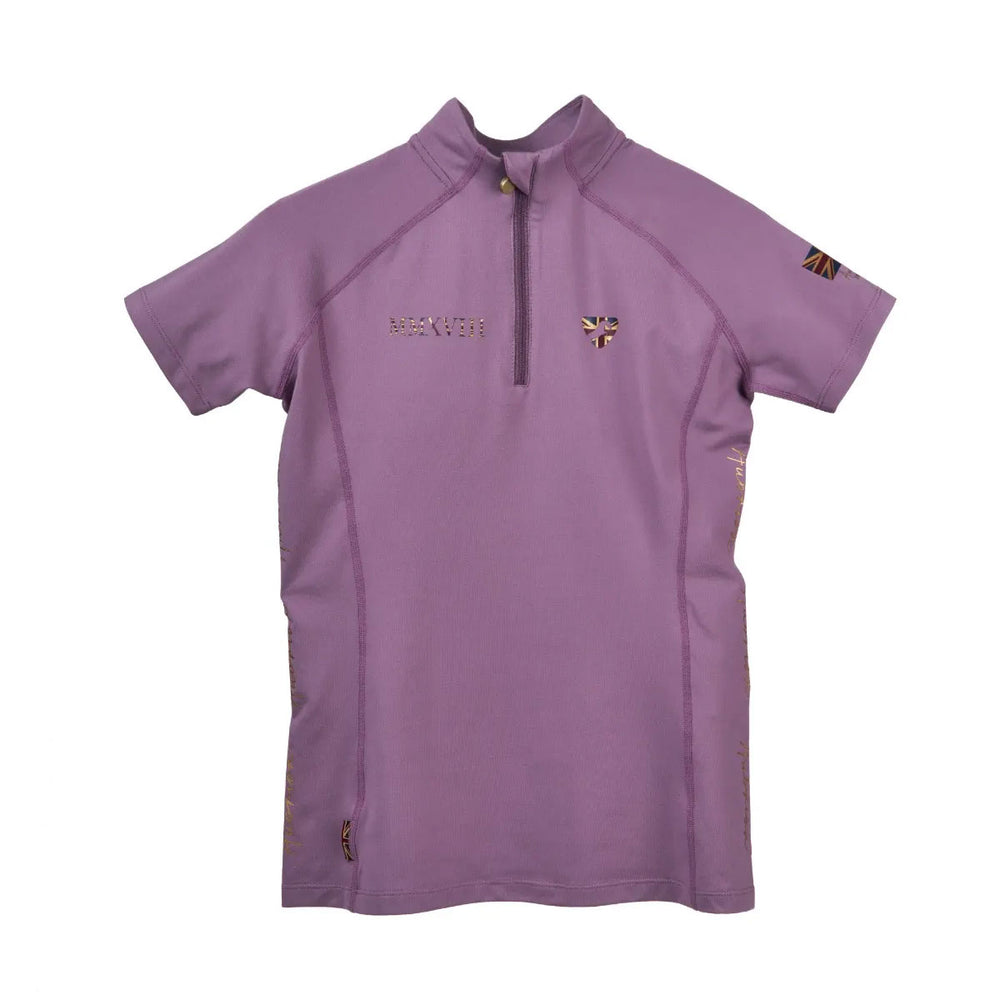 The Aubrion Young Rider Team Short Sleeve Baselayer in Light Purple#Light Purple