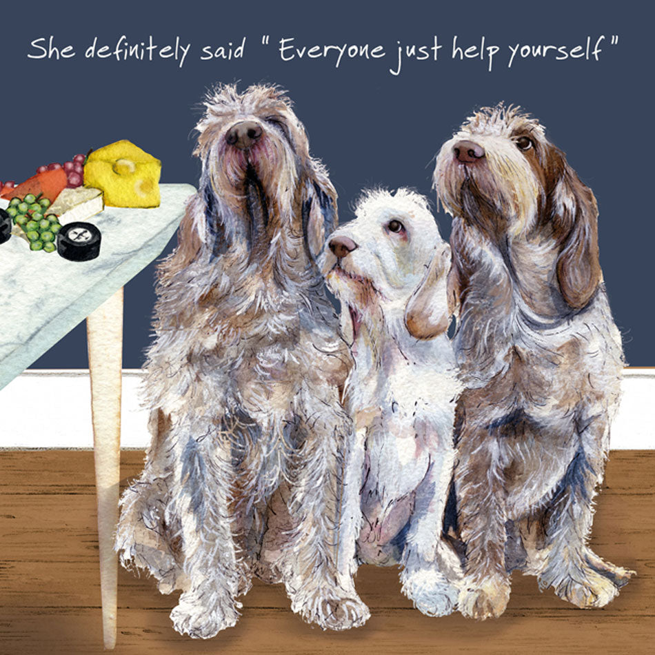 The Little Dog Laughed 'Spinone Cheese' Digs & Manor Card