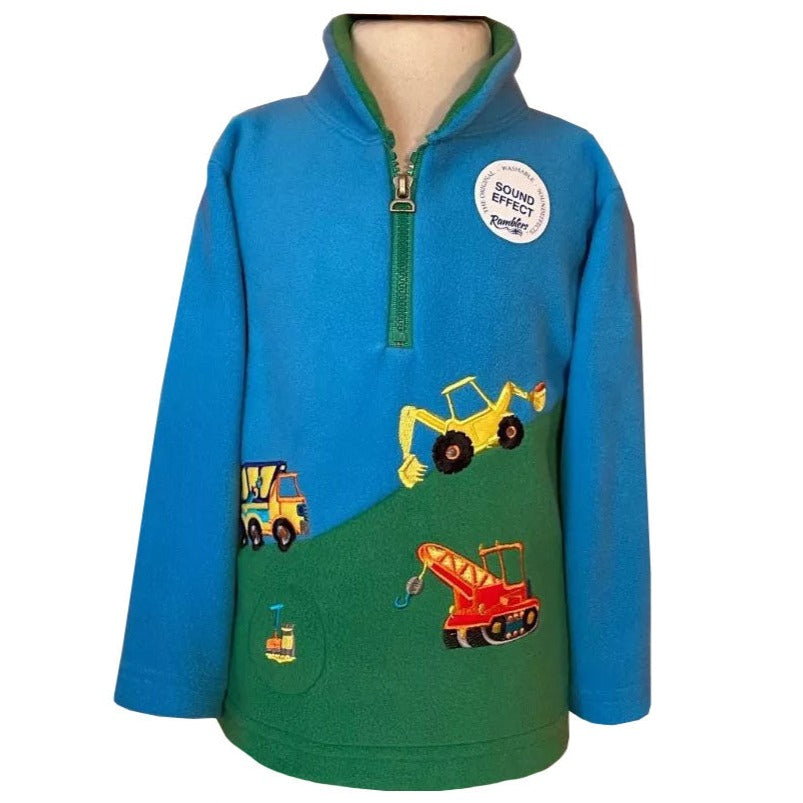 The Ramblers Childs Sound Effect Zip Neck Fleece in Green#Green