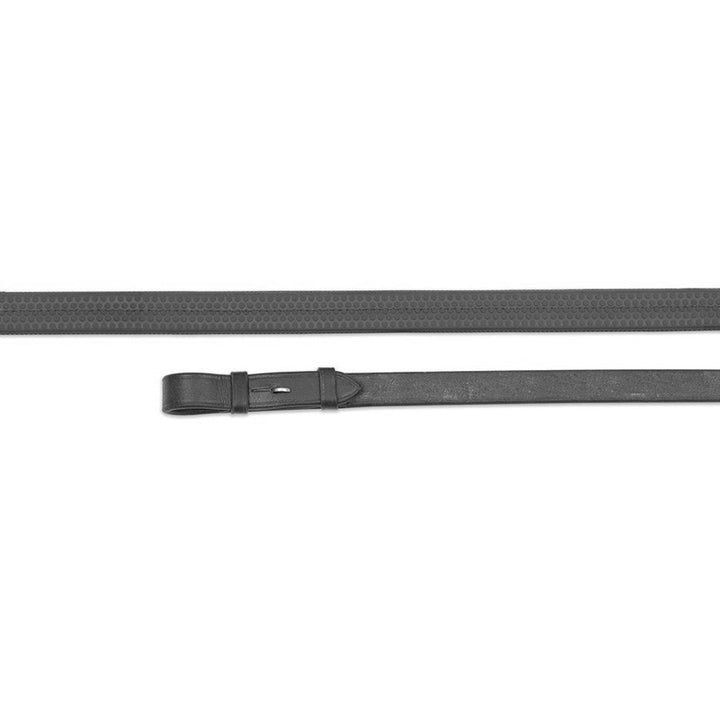 The Shires Aviemore Nylon Insert Rubber Grip Reins 7/8 in Black#Black