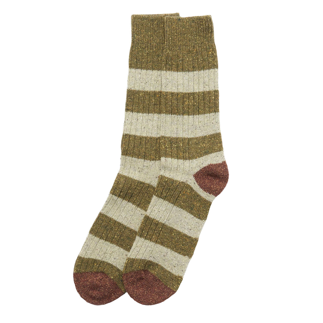 Barbour Mens Houghton Stripe Sock in Olive#Olive