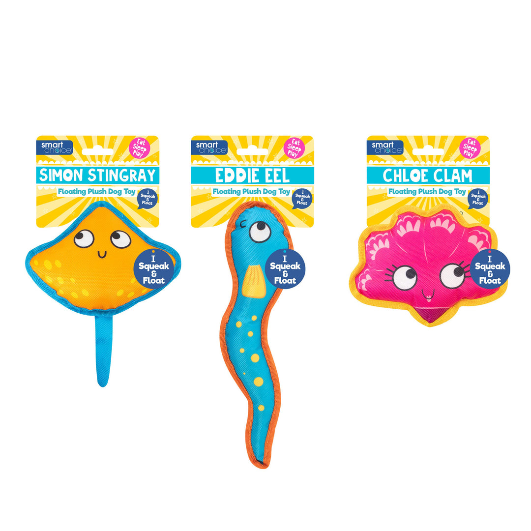 Smart Choice Floating Summer Fish Plush Dog Toy