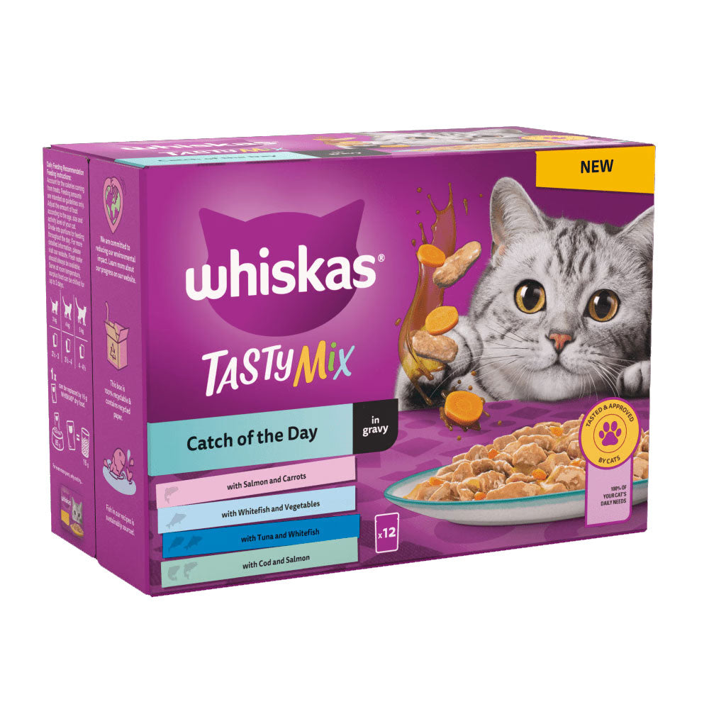 Whiskas Pouch 1+ Tasty Mix Catch Of The Day In Gravy 12x85g 85g