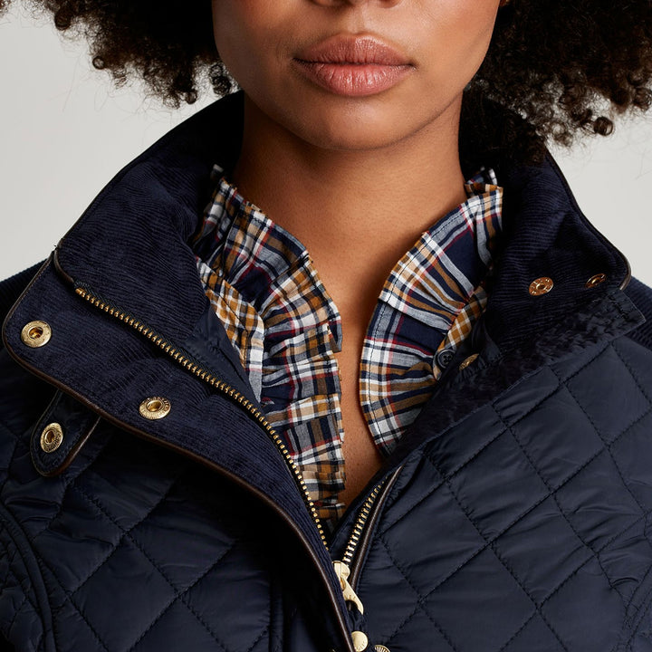 Joules Ladies Newdale Quilted Jacket#colour_marine