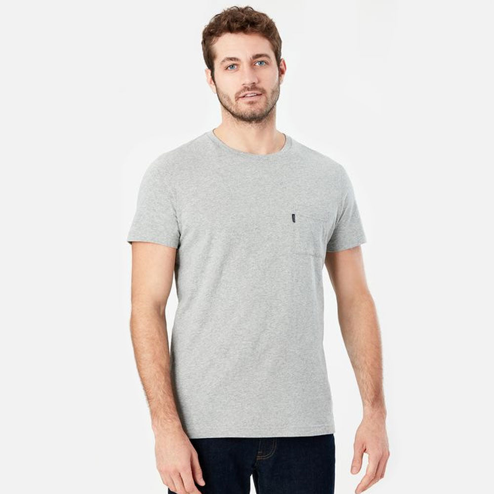 The Joules Mens Denton Plain Tee in Grey#Grey