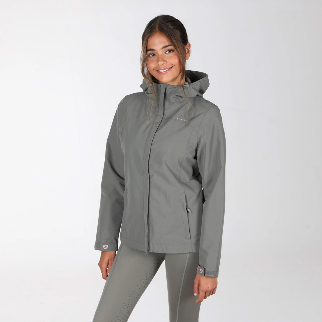 The Aubrion Ladies Cloudburst Raincoat in Olive#Olive