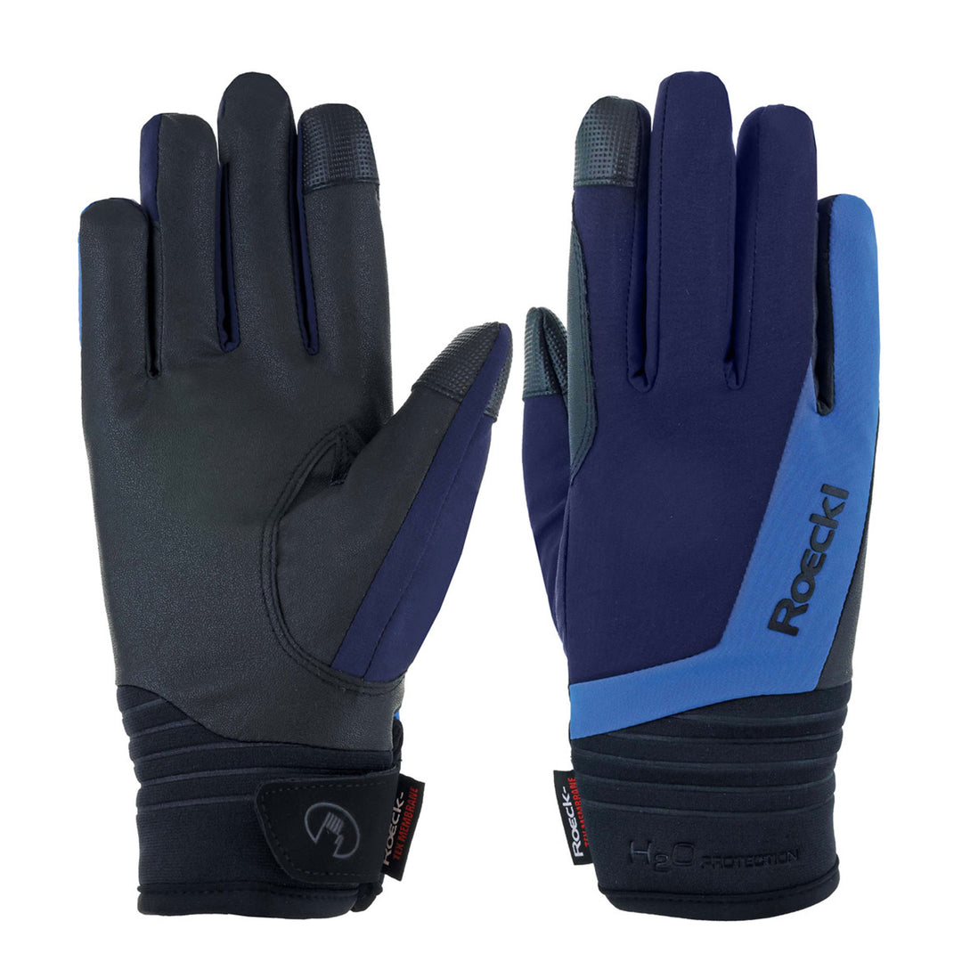 The Roeckl Ladies Winsford Riding Gloves in Blue#Blue