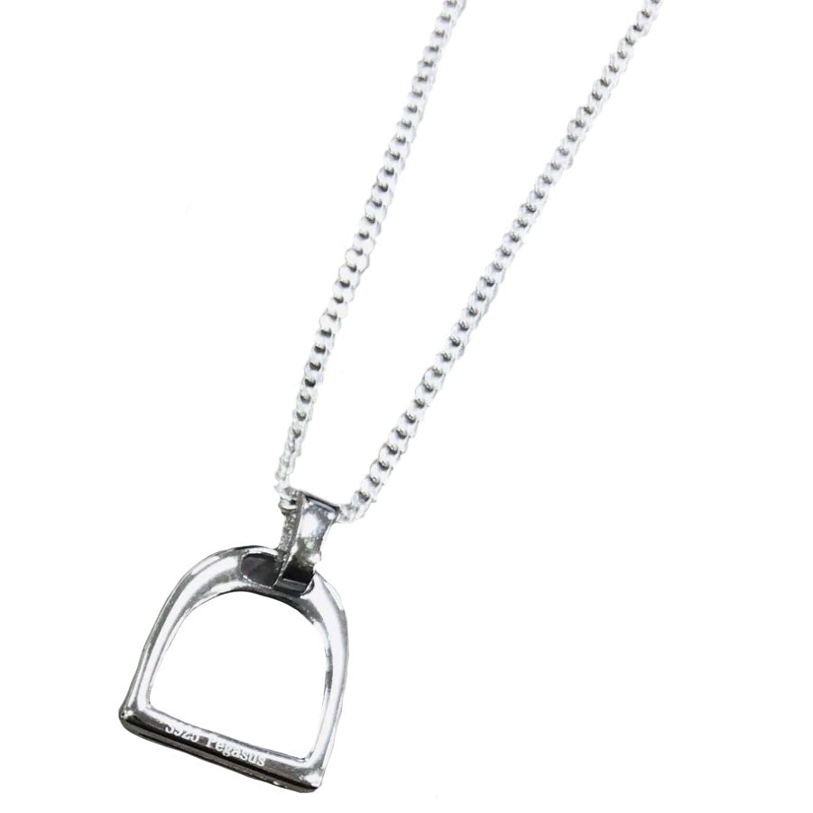 The Pegasus Jewellery Mini Stirrup Necklace in Silver#Silver