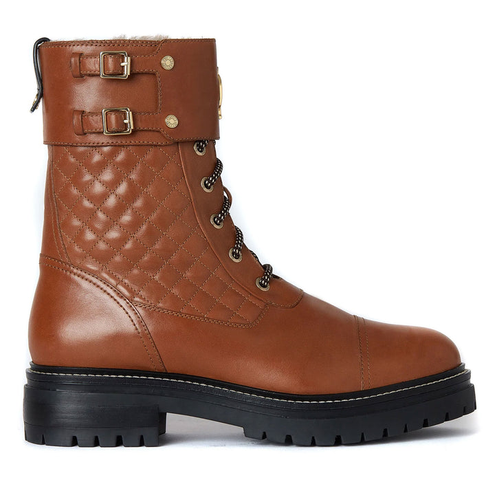 The Holland Cooper Ladies Camden Biker Boot in Tan#Tan