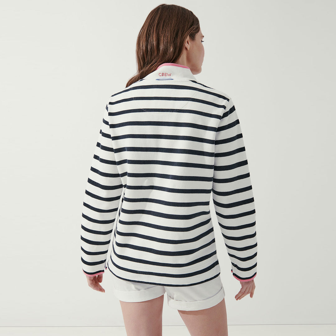 Crew Ladies Padstow Pique Sweat ShirtCrew Ladies Padstow Pique Sweat Shirt#Navy stripe