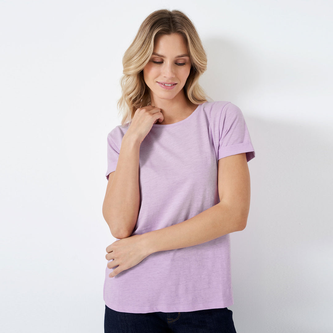 The Crew Ladies Perfect Crew Slub T-Shirt in Light Purple#Light Purple