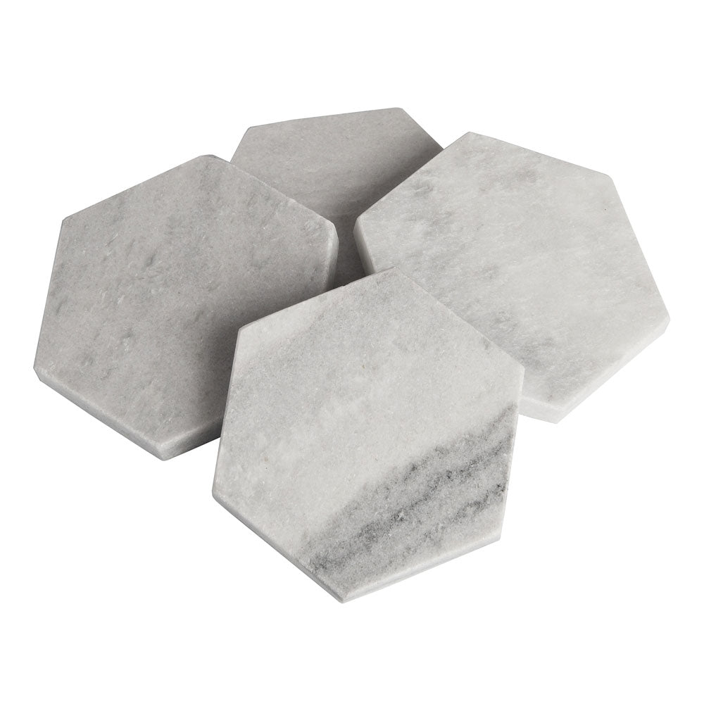 Millbry Hill Grey Marble Hexagonal Coasters