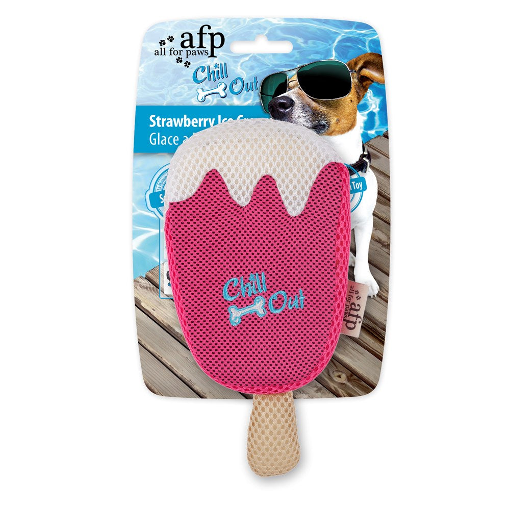 All For Paws Chill Out Strawberry Ice Cream Dog Toy