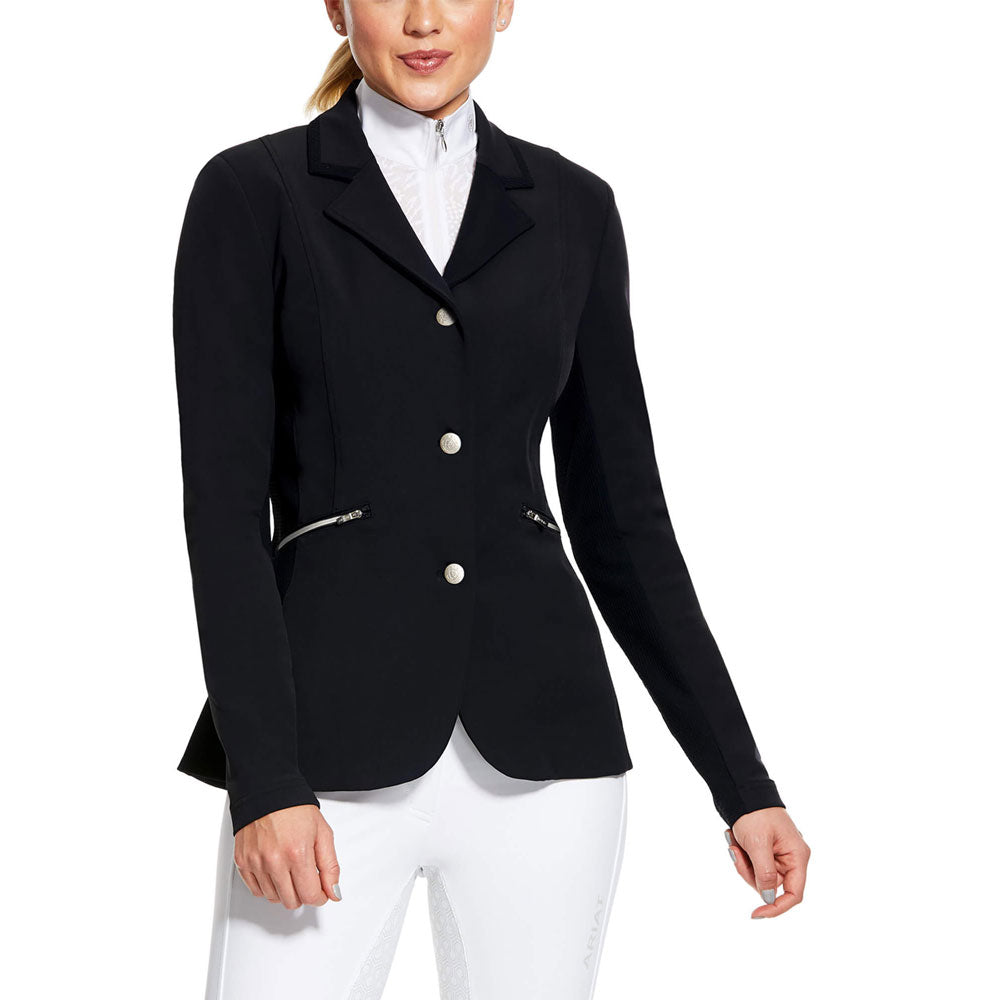 The Ariat Ladies Galatea Show Coat in Black#Black