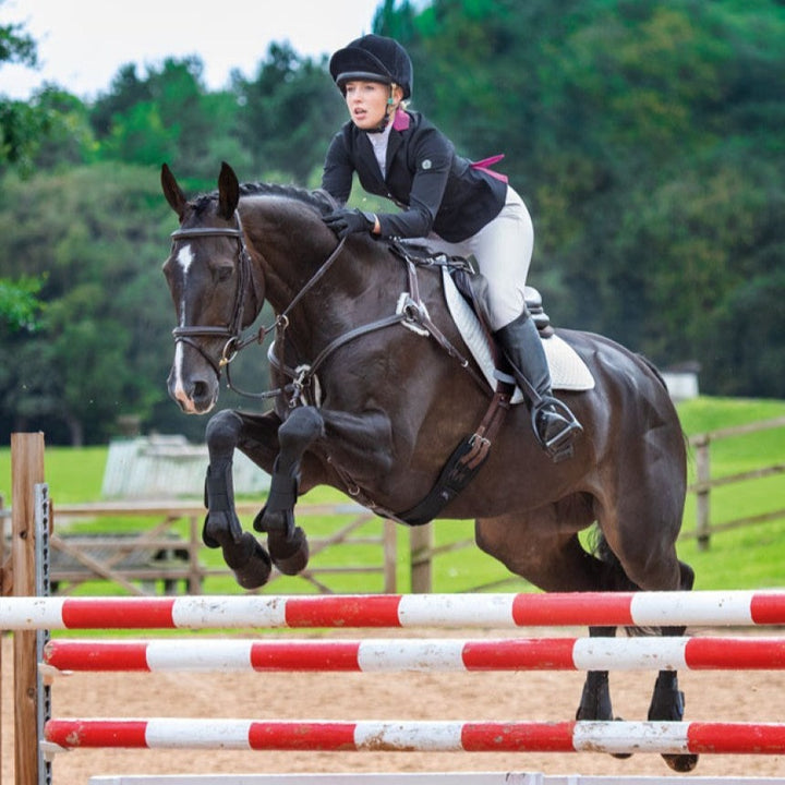 Rider wearing an Aubrion Queensbury Show Jacket, competition in Show Jumping