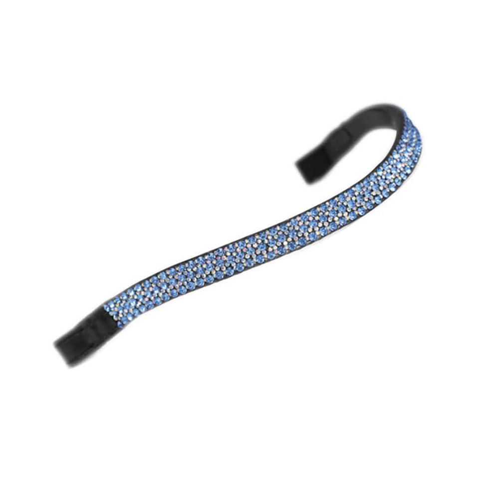 The Shires Aviemore Wide Diamante Browband in Blue#Blue