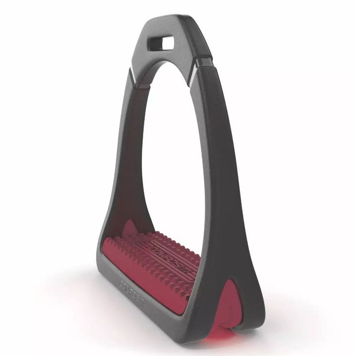 The Shires Compositi Premium Profile Stirrups in Burgundy#Burgundy