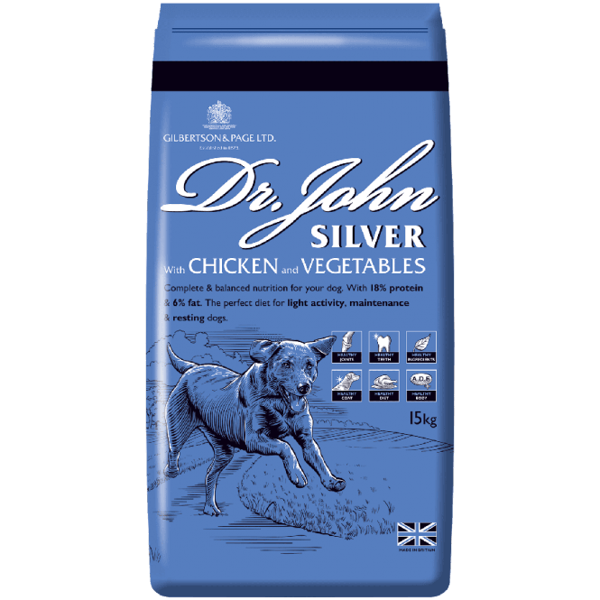 Dr John Silver with Chicken & Vegetables Complete Working Dog Food 15kg