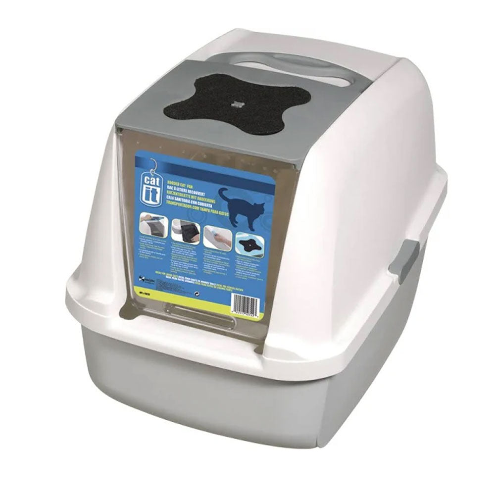 The Catit Hooded Cat Litter Pan in Grey#Grey