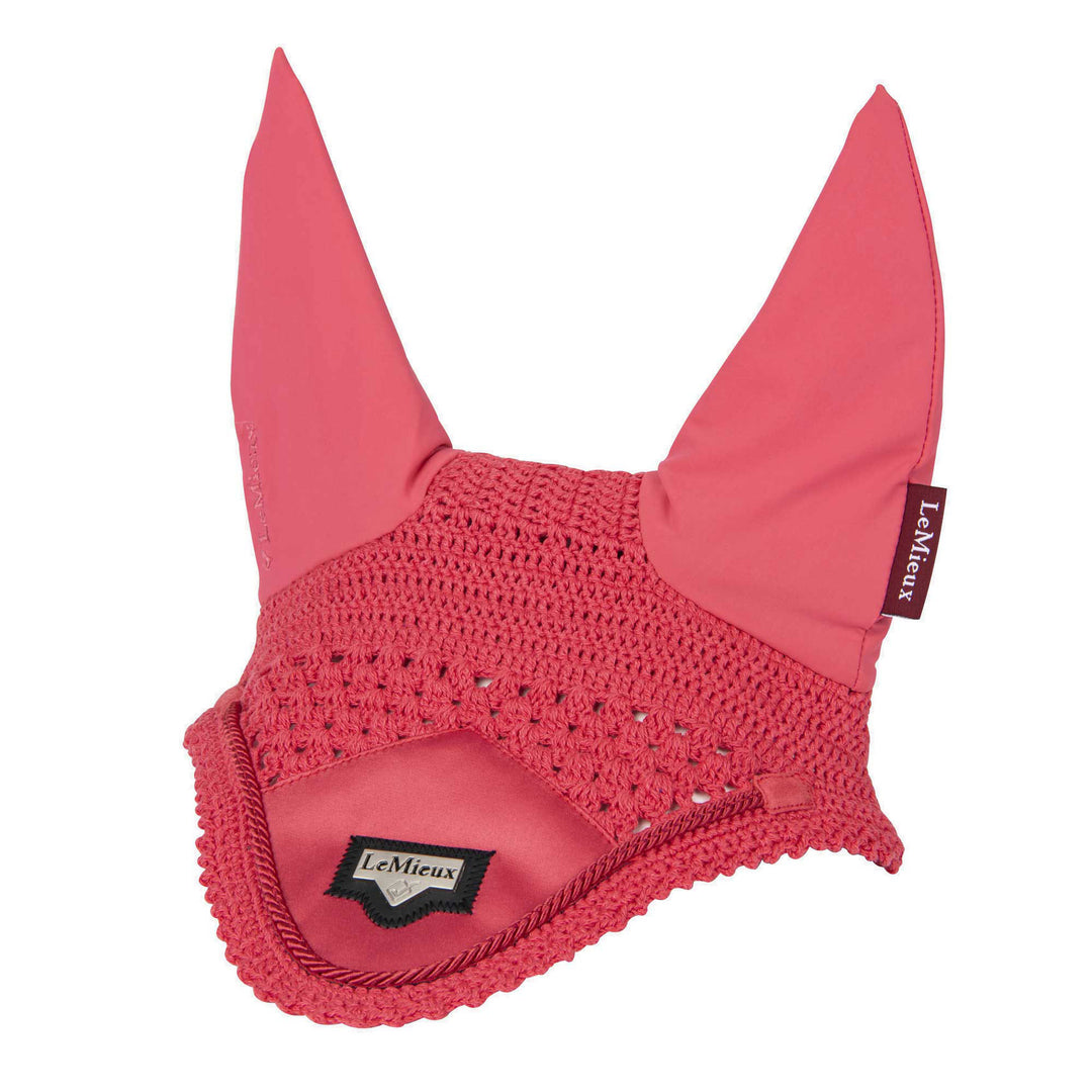 The LeMieux Loire Satin Fly Hood in Papaya#Papaya