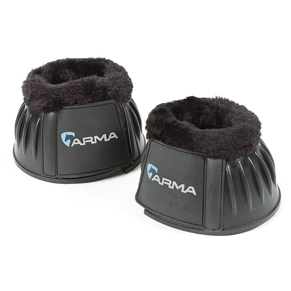 The Shires Arma Black Fleece Over Reach Boots in Black#Black