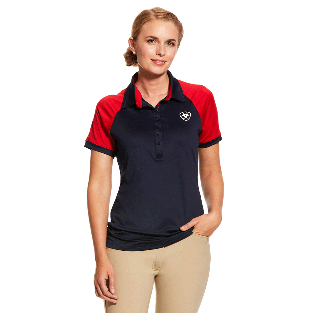The Ariat Ladies Team 3.0 Polo Shirt in Navy#Navy