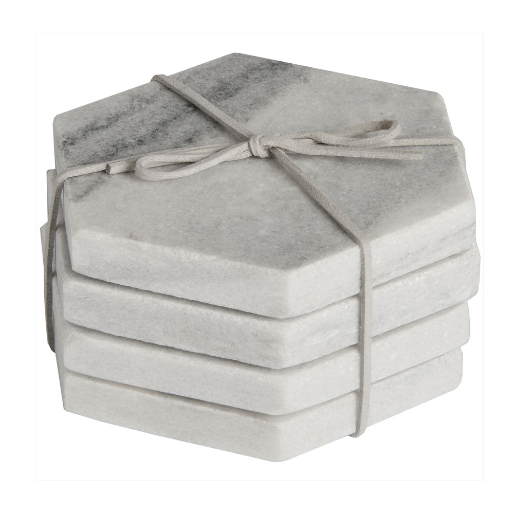 Millbry Hill Grey Marble Hexagonal Coasters