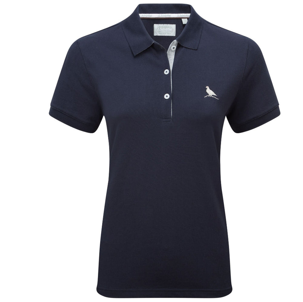 The Schoffel Ladies St Ives Polo Shirt in Navy#Navy