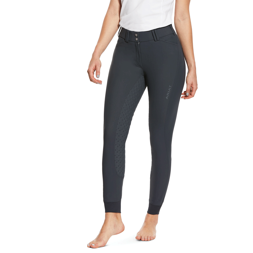 The Ariat Ladies Frost Tri Factor Full Seat Breeches in Black#Black