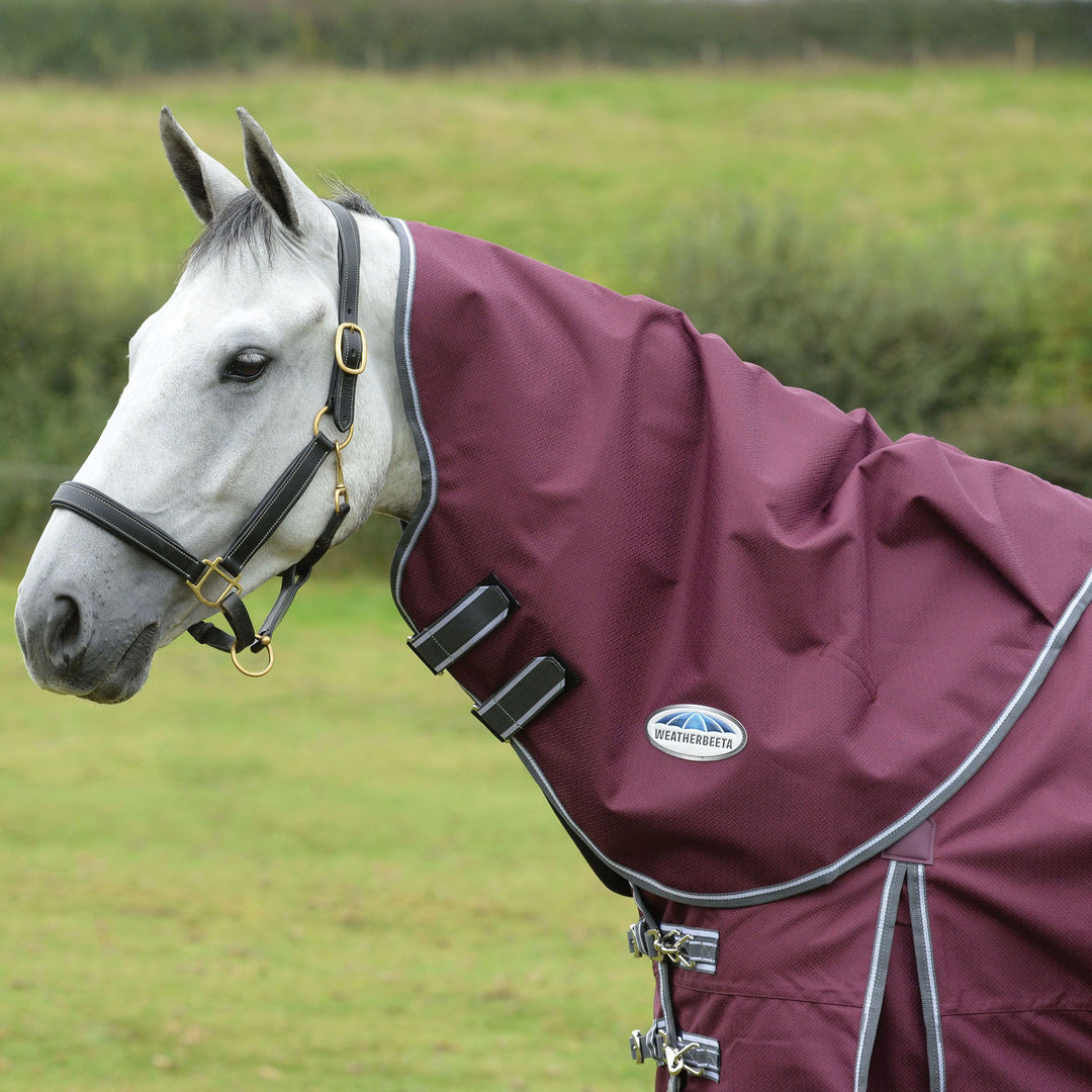 The Weatherbeeta Comfitec Plus Dynamic II Neck Rug Medium in Burgundy#Burgundy