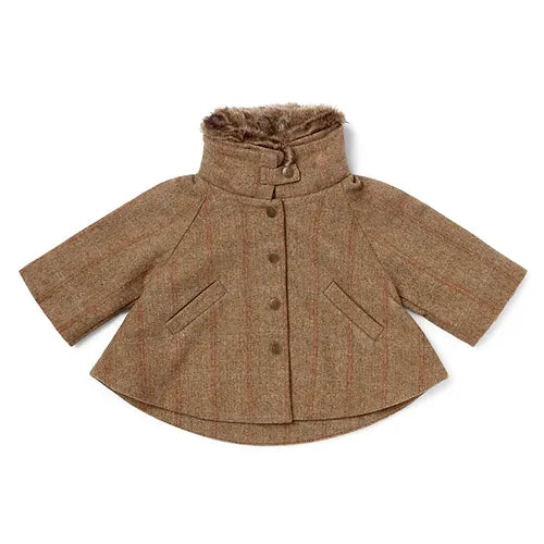 Eleanor Charles Childs Tweed Cape Style Jacket